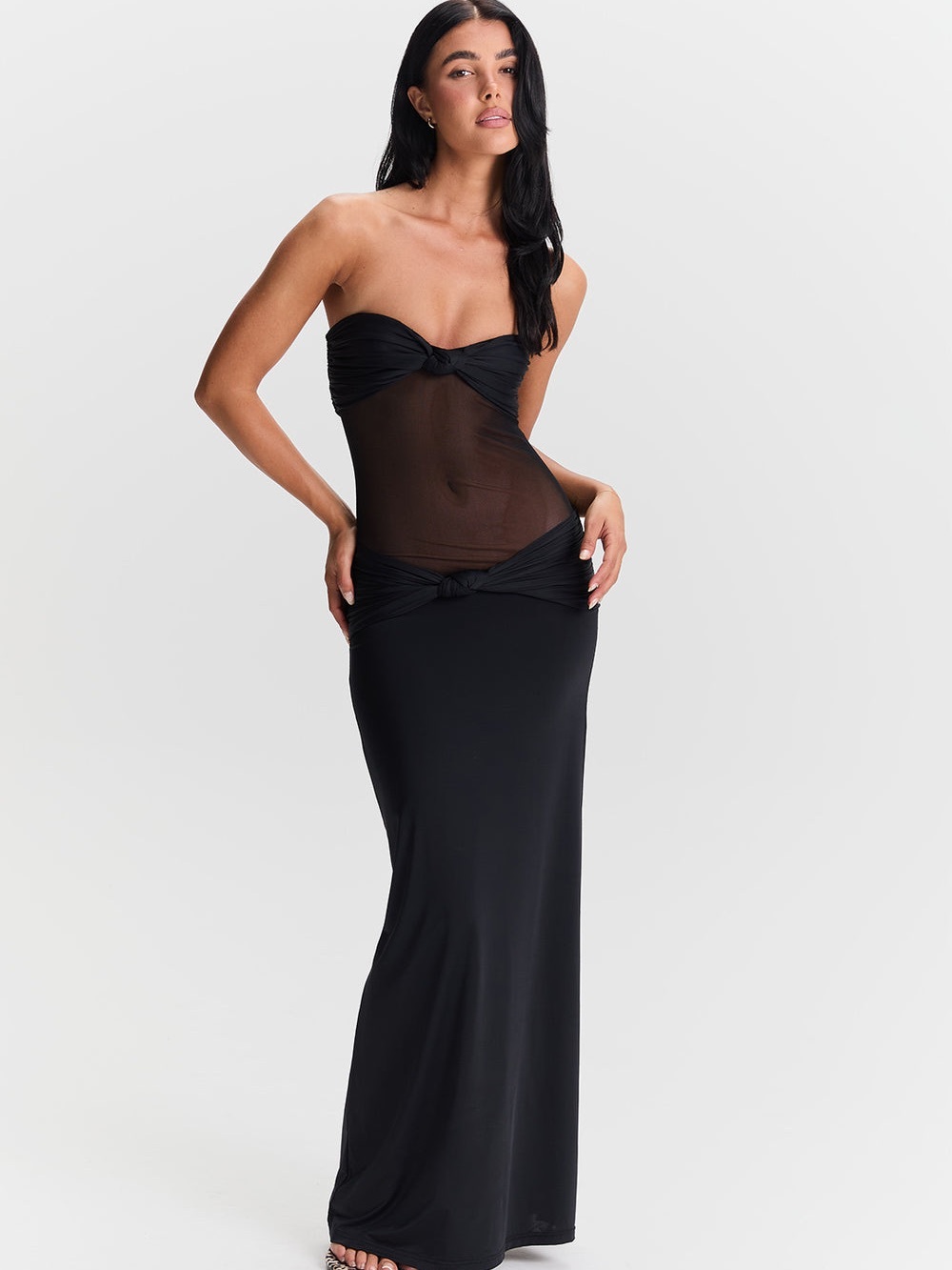 Amara Maxi Dress in Black - Size S
